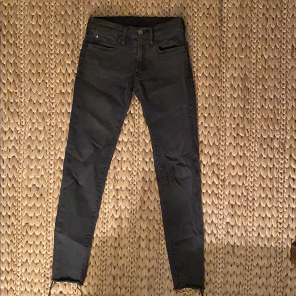 Faded Black Raw Hem Super Skinny